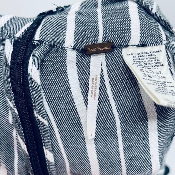 Free People Pants Size 2 Women’s Grey White Striped Split Hem Rosemary - Picture 10 of 14